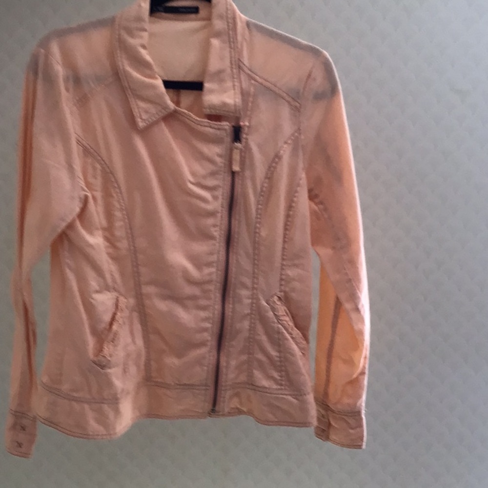 Cotton linen peach coral Maurices jacket large